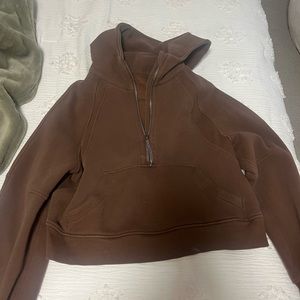 Lululemon Brown Scuba Oversized Half-Zip Hoodie Size xs/s